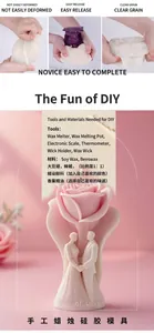Detail of 3D rose couple candle silicone mold showing high flexibility and easy release feature