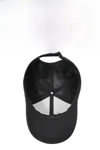 Detail of the breathable mesh lining and reinforced inner seams of this baseball cap
