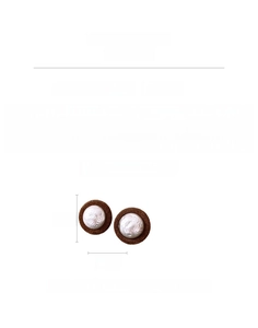 Detail view of retro plush round earrings with size and weight measurements in cm and g