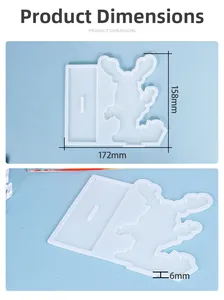 Detailed view of the 172mm x 158mm Christmas deer silicone mold with dimensions