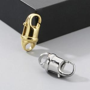 Gold and silver stainless steel round lobster clasps for jewelry and bag accessories