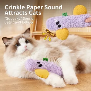 Plush Cat Toy Symbol Punctuation Shaped Interactive Squeaky Crinkle Paper With Catnip For Pet Boredom Relief