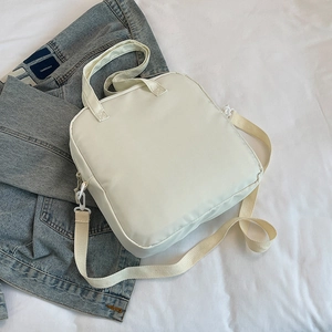 Large capacity off-white Harajuku canvas ita bag for students with adjustable strap