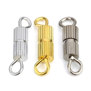 Screw clasps for jewelry necklaces in gold silver and black metal finishes