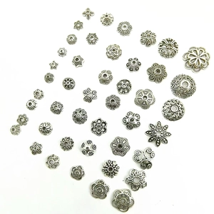 Calottes De Perles En Fleur Alliage Argent Antique Perles D'Espacement Vidées Pour Création De Bijoux DIY Accessoires Rétro