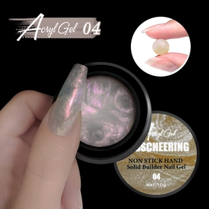 Detailed view of Scheering non-stick Aurora Solid Builder Gel 04 for nail extensions