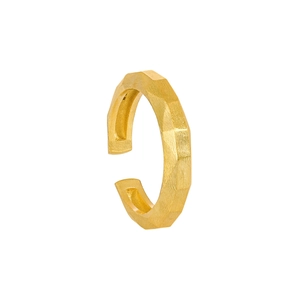 Minimalist gold brushed geometric multifaceted open ring for women with matte texture