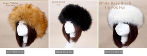Comparaison détaillée de bonnets d'hiver en fausse fourrure de renard en jaune et noir