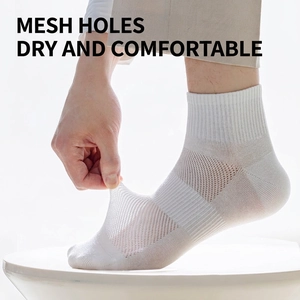 Calze corte da uomo in mesh con fori traspiranti e polsini elastici a coste