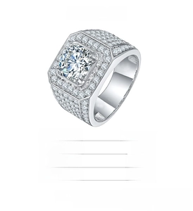 Detailed spec sheet showing S925 silver Moissanite ring sizes from 1ct to 5ct