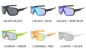 Sélection de lunettes de soleil cyclisme en six couleurs de montures et verres miroir
