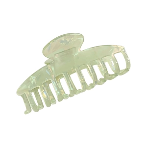 Iridescent light green marble texture acetic acid hair claw clip for elegant styling