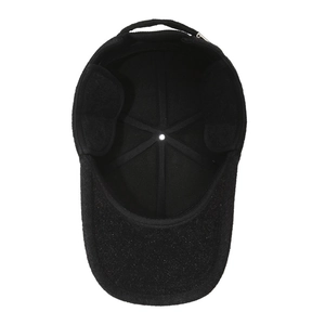 Winter wool baseball cap for men with fold-down ear flaps for cold weather protection