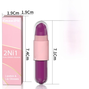 CmaaDu 2-in-1 paarse matte lippenstift en vloeibare lipglazuur met verpakkingstooning