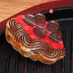 French style tomato pasta acetate hair claw clip with creative food design for women