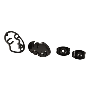 Abstract face-shaped earrings in matte black hollow design with minimalist art style