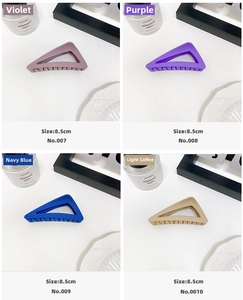 8.5cm matte triangle hair claws in violet, navy, and coffee colors for women