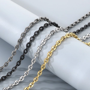 Minimalist 6mm stainless steel lip chain in gold, silver, black, and gunmetal finishes