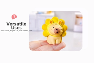 Miniature capybara resin figurine for DIY necklaces, keychains, and desktop ornaments