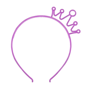 Purple glitter crown headband with teeth for girls made of plastic on white background
