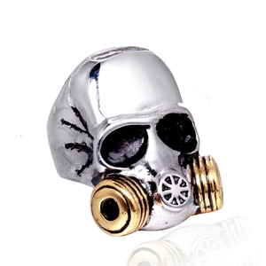 Gas Mask Skull Ring Vintage Punk Gothic Stainless Steel Biker Retro Jewelry For Men