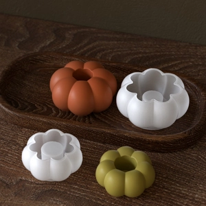 Halloween pumpkin silicone mold for DIY candle making with resin plaster and wax crafts