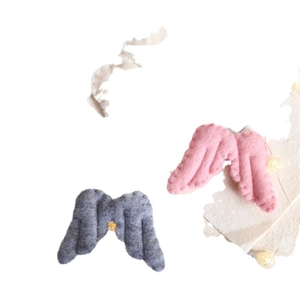 Felt angel wing ornaments in pink and grey for Easter and Christmas holiday decor