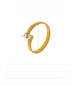 Details van de afmetingen van de gouden roestvrijstalen open armband met dubbele zirkonia