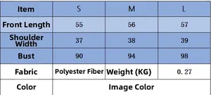 Size chart showing S, M, L measurements for the bow-decorated knit vest in image