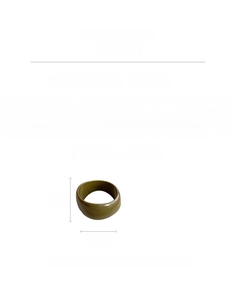 Vue détaillée du bracelet en acrylique vert olive avec dimensions de 7,5 cm et poids de 58,3g