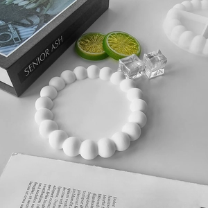 Macro detail of white bubble round tray silicone mold for DIY resin crystal crafts