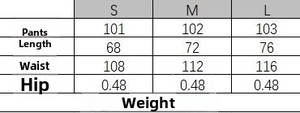 Detailed size guide for soft bomber jacket and pants set showing length and waist measurements