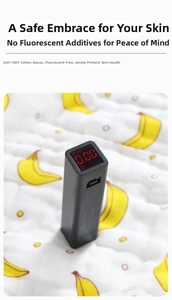 Fluorescence test on ultra-soft six-layer cotton gauze baby towel with banana pattern