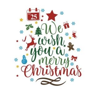 Stickers de Noël avec texte Merry Christmas, renne et flocons pour décoration festive