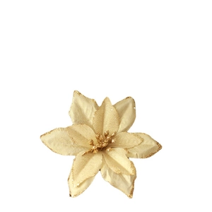13CM gold sequin velvet artificial Christmas flower for wreath and tree decorations