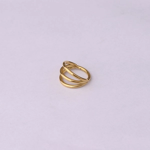 Golden 16G 316 stainless steel triple layer hinged clicker ring for ear and nose piercing