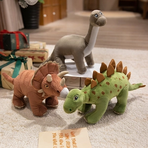 Cartoon Dinosaur Plush Toy Soft Short Plush Stuffed Animal Doll T-Rex Triceratops Brontosaurus Room Decor Kids Gift
