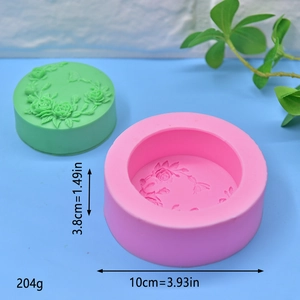 Moule En Silicone Rond Avec Relief De Roses Et Papillons Pour Savon Artisanal Bougies Fondant Résine Artisanat
