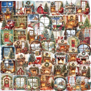 Autocollants Noël Imperméable PET Père Noël Décalcomanies Pour Scrapbooking Journaling Ordinateur Guitare Décoration Étiquettes Hiver