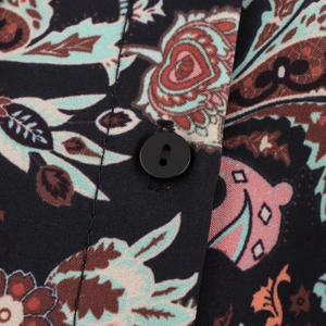 Ethnic paisley print long sleeve blouse with elegant button closure details