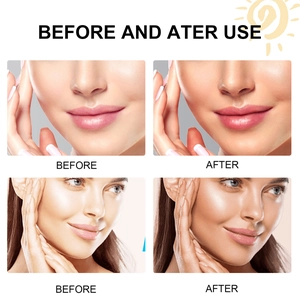 Face skin comparison showing before and after results of tanning cream application