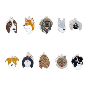 Set of 10 creative dog breed charms including Corgi and Husky in enamel alloy metal