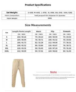 Detailed size chart and fabric specifications for men casual long sleeve jacket set
