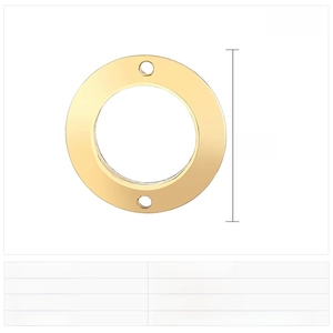 Détail d'un pendentif géométrique en acier inoxydable doré de 17mm avec dimensions