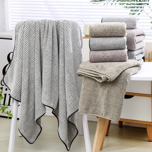 Bamboo charcoal fiber coral fleece towel set in neutral colors for high absorption
