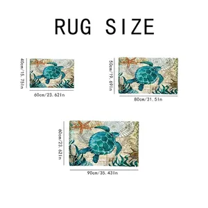 Diatom mud absorbent bath mat with sea turtle design available in three sizes