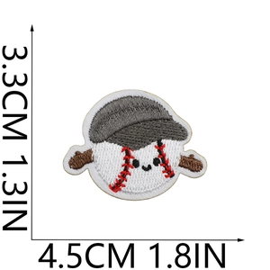 Detailed view showing dimensions of a baseball cap embroidery patch for DIY crafts