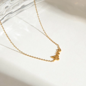 Elegant 18K gold plated stainless steel cursive love letter pendant necklace for women