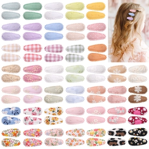 Kinder Mini Stoff Tropfen BB Haarklammern Handgefertigt Polyester Band Blumendruck Muster Pony Seitenklammern Für Kleinkinder Mädchen Haarschmuck