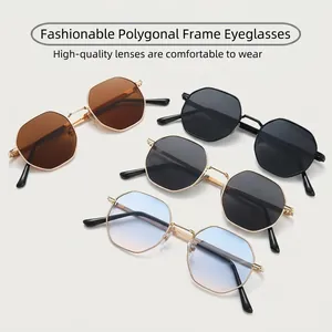 Retro Classic Style Solid Color Pc Special-Shaped Mirror Full Frame Women'S Sunglasses